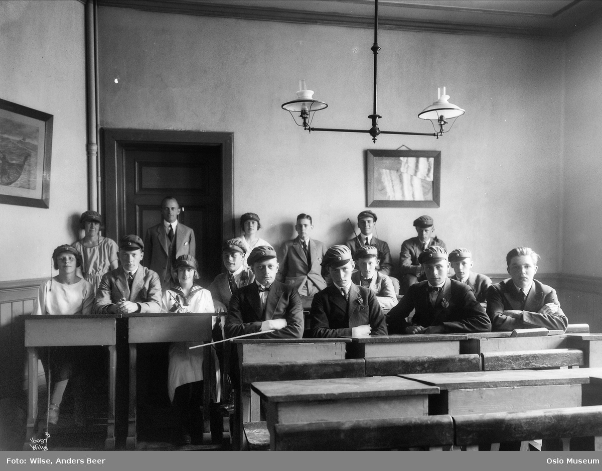 Elever på Frogner skole 1930, fotograf Anders Beer Wilse, digitaltmuseum.no