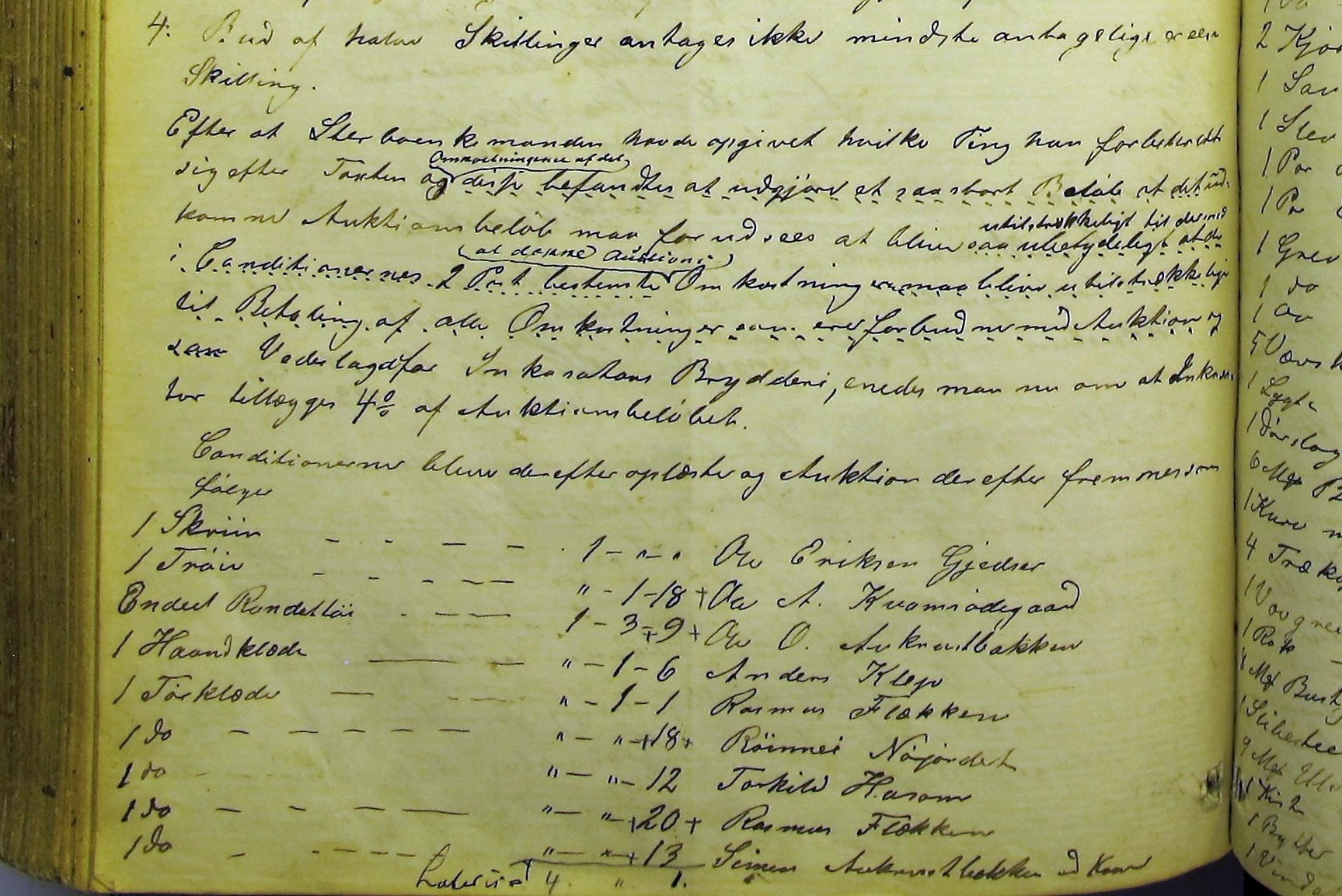 Auksjonsprotokoll 1864 Anne O. Nordjordet. Forfatter: I Begg