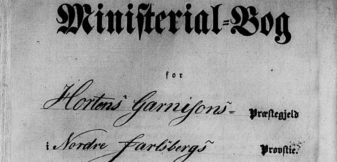 Forsiden på Ministerialbok for Horten 1855-1871