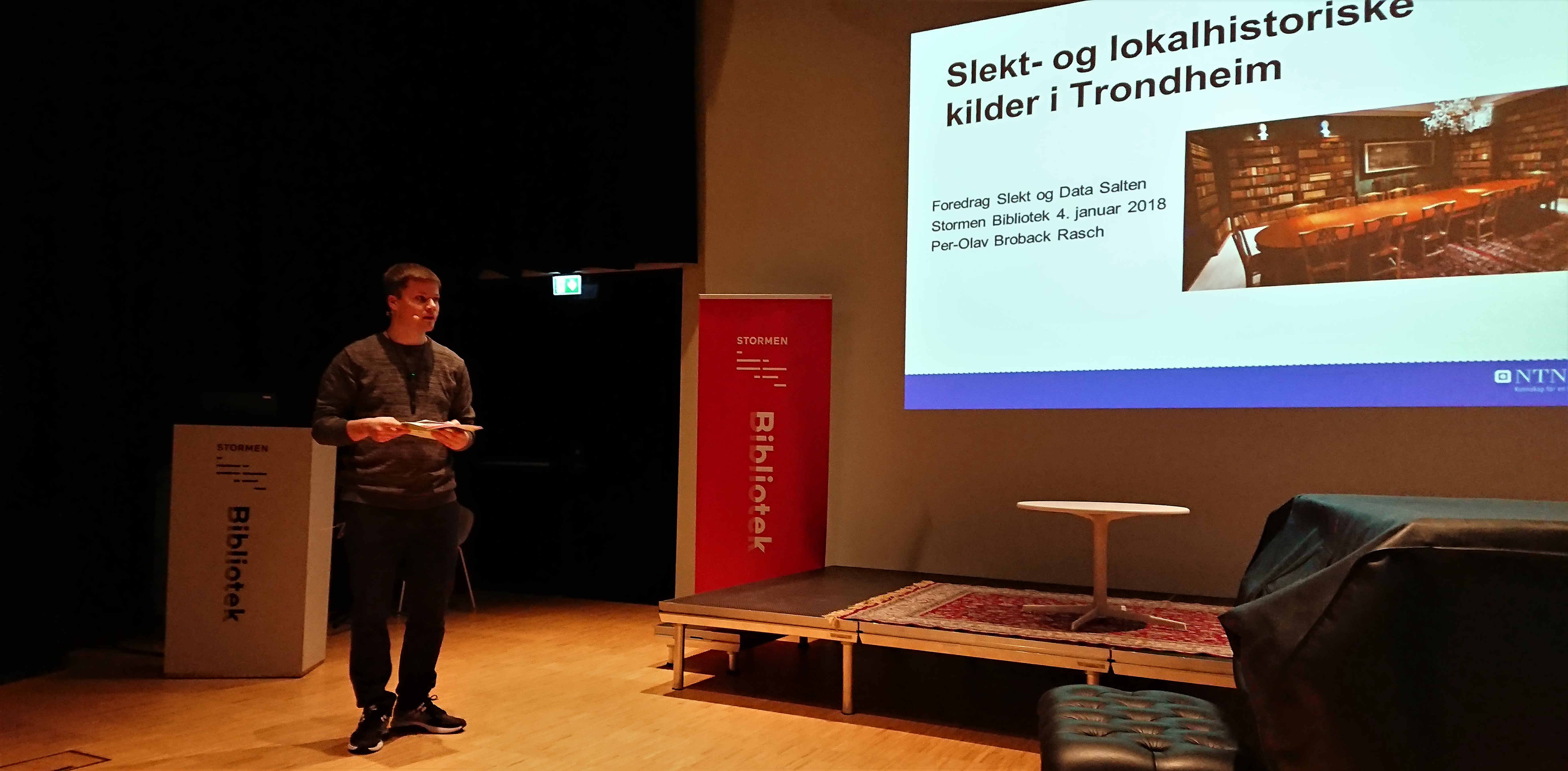 Per-Olav Broback Rasch i Stormen bibliotek 4. januar 2018