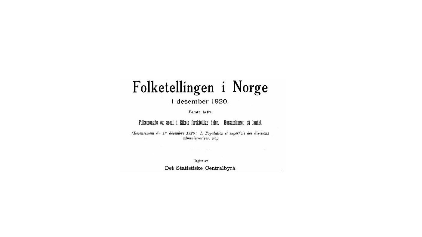 Folketelling 1920 forside