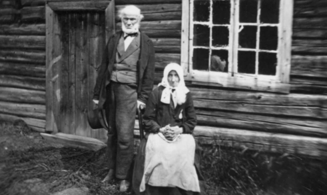 Sorthvitt bilde av husmenn