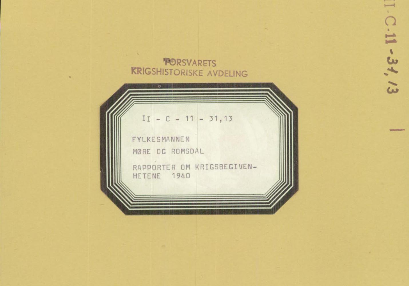 Ordførerrapporter 1940