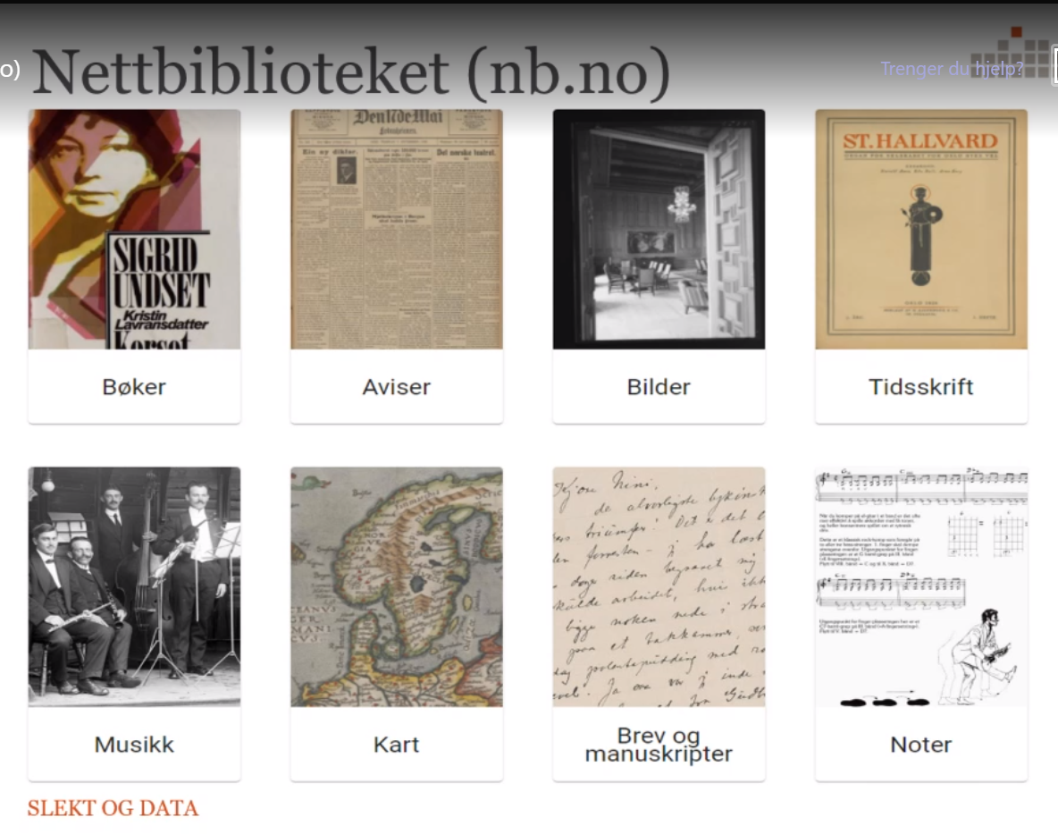 Innhold på nettsidene