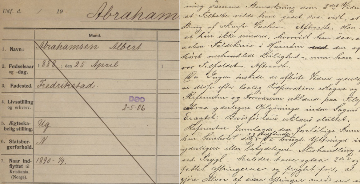 Skjermdump fra kildene som skal korrekturleses