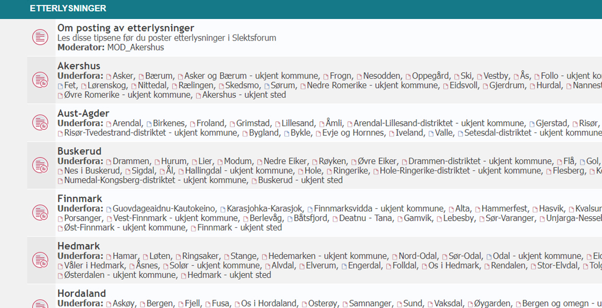 Slektsforum-skjermdump