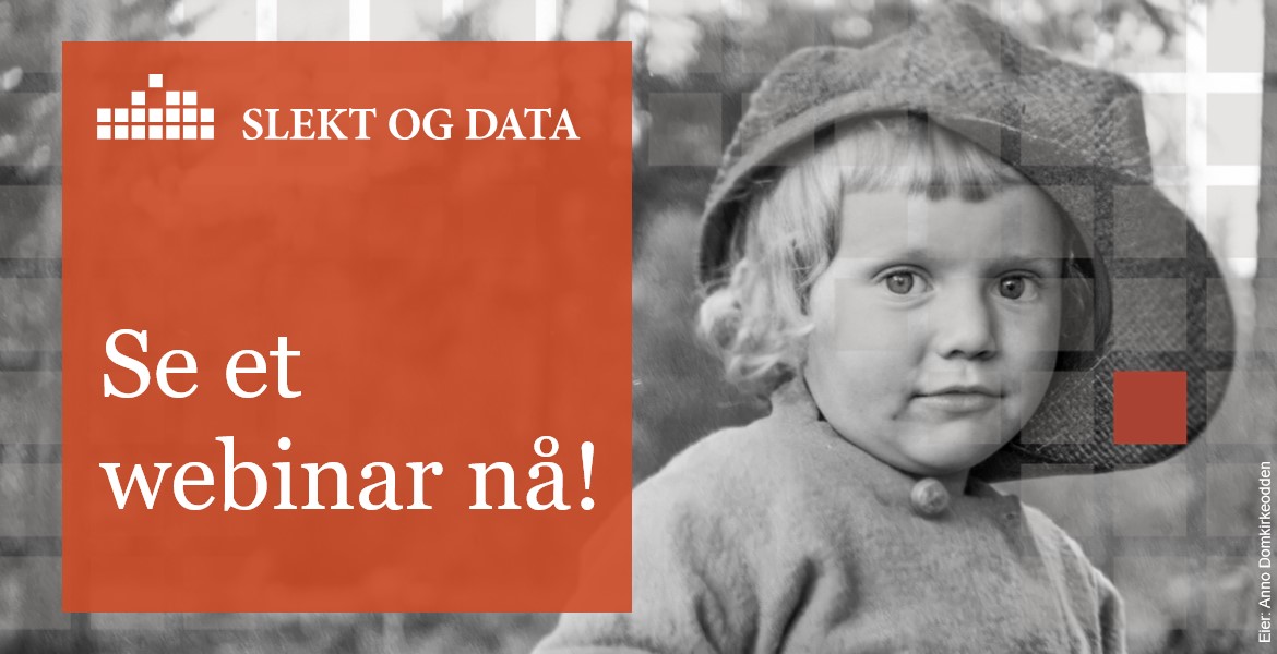 Tekst: "Se et webinar nå!". Svarthvitt-bilde av en gutt