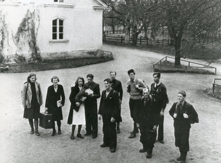 Norske flyktninger kommer til Kjesäter i Sverige