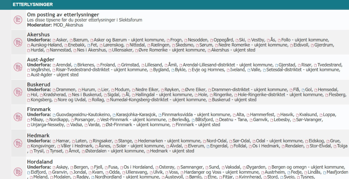 Slektsforum-skjermdump