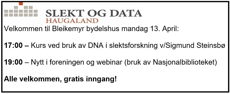 Medlemsmøte 13. april 2026