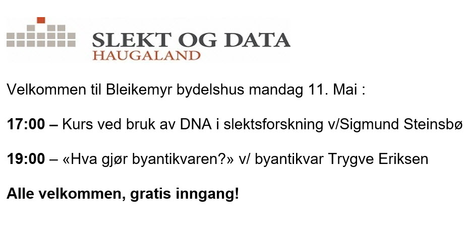 Medlemsmøte 11. mai