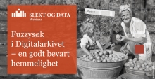 Toppbilde til webinar om fuzzysøk. Viser bilde av en mor og et barn som har plukket epler.