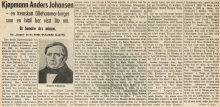 Denne artikkelen om Anders i lokalavisen «Laagen» fra 4. desember 1939 ga mye fyldig informasjon om hans liv og slekt.