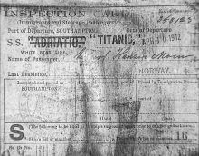 Sigurd sin Titanic-billett.