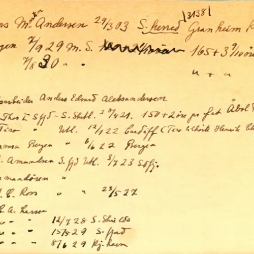 Registerkort - Hans Bogens samling