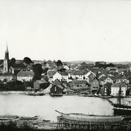 Parti av Tønsberg fra Fagerheim 1868