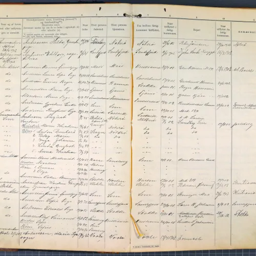 Flytteprotokoll for Tønsberg 1901