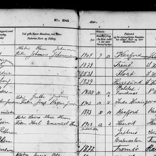 Eksempel på primærkilde: Kirkebok fra 1905
