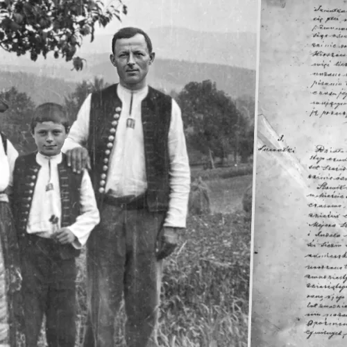 Kollasj: Polsk familie + polsk kilde