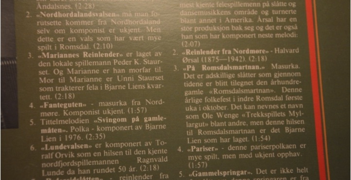 Bjarne Liens platecover