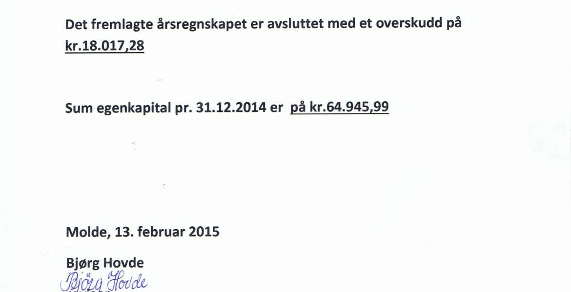 Revisorberetning 2014 S&D Møre og Romsdal