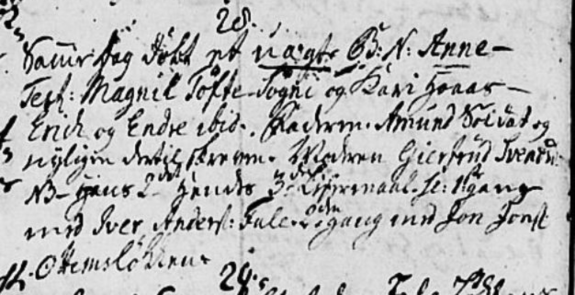Dåpsinførsel Sunndal 1787
