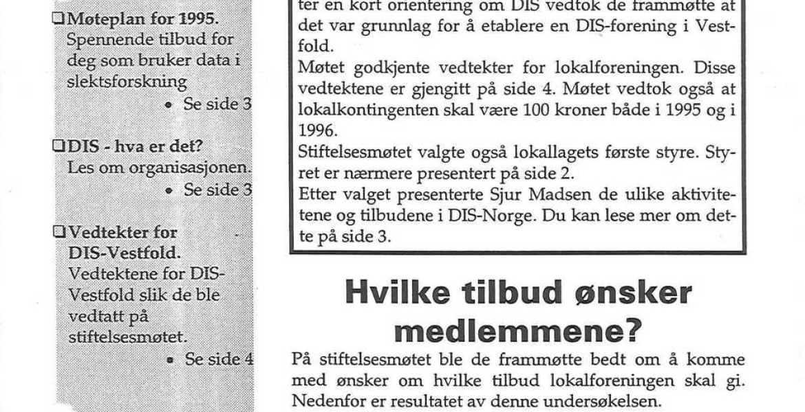 Det første nummeret av medlemsbladet DIZ