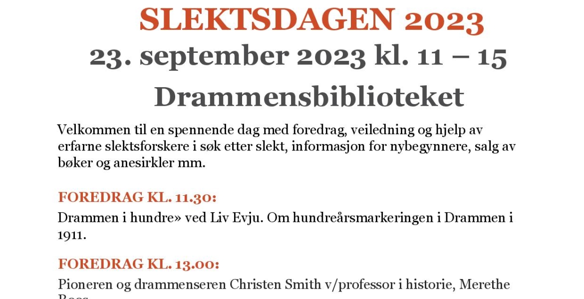 Slektsdagen Drammen 2023