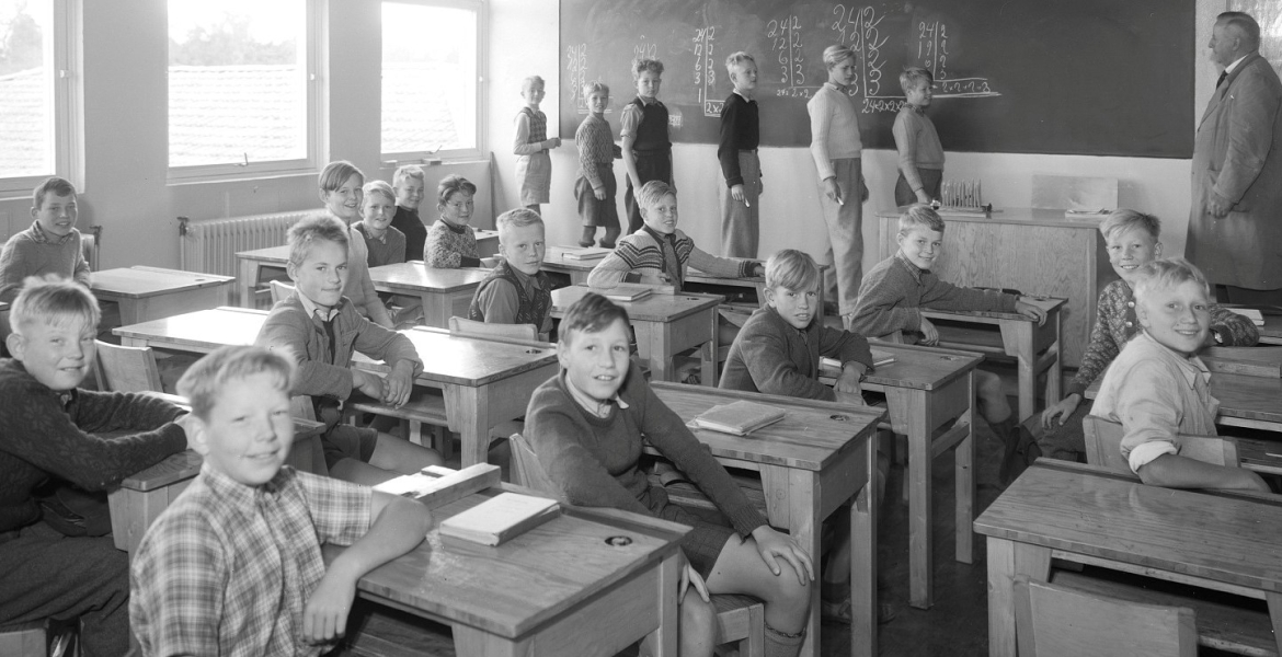 Gutteklasse ved Presterød skole.