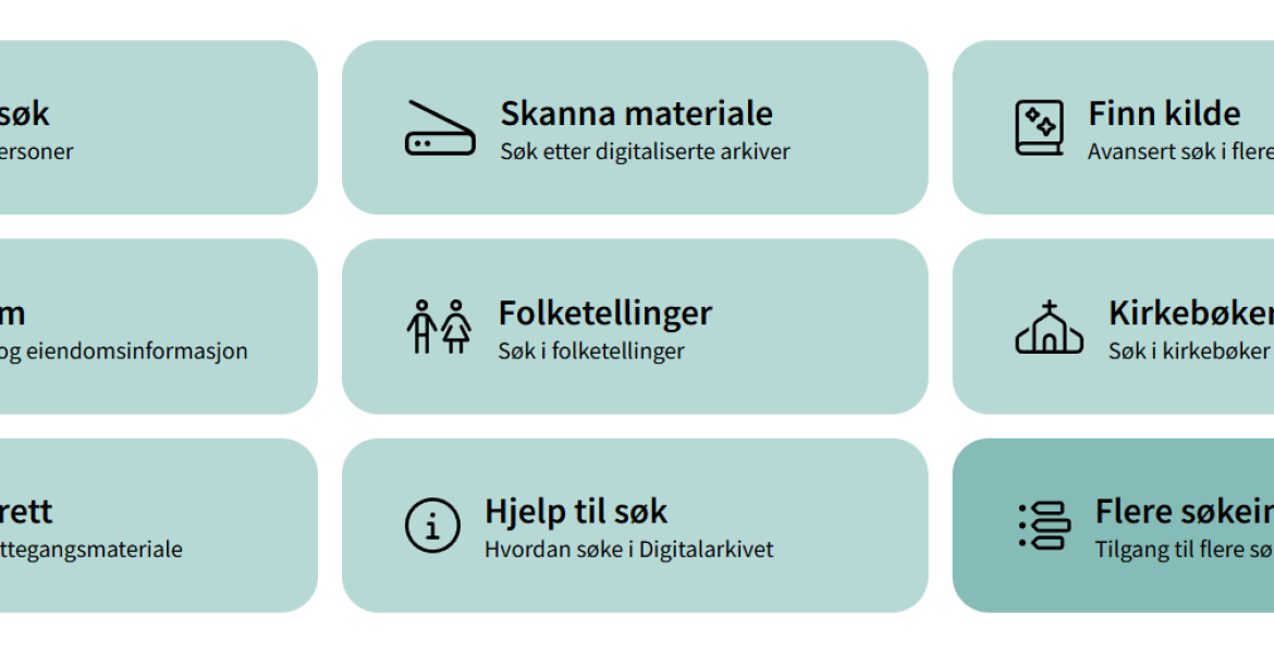 Digitalarkivet forsiden