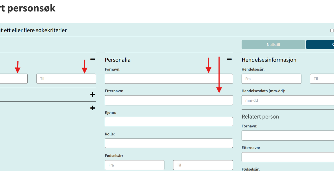 Personsøk i Digitalarkivet