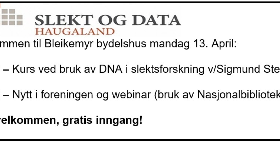 Medlemsmøte 13. april 2026