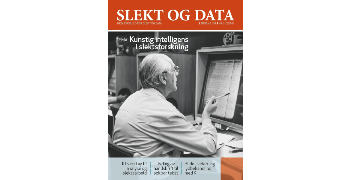 Forside_blad 1, 2026_Kunstig intelligens i slektsforskning