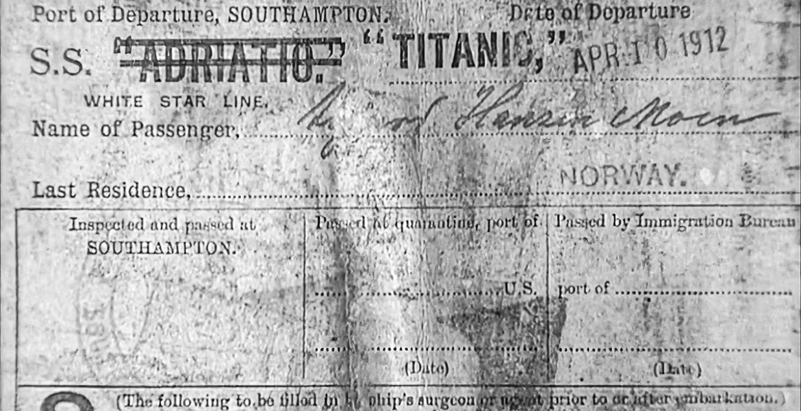 Sigurd sin Titanic-billett.